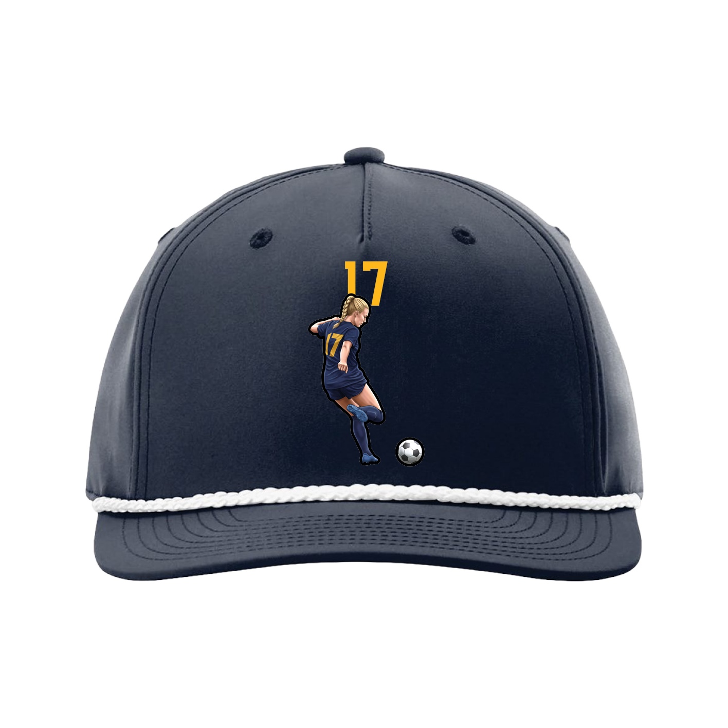 Five-Panel Classic Rope Cap — Number Top in Navy