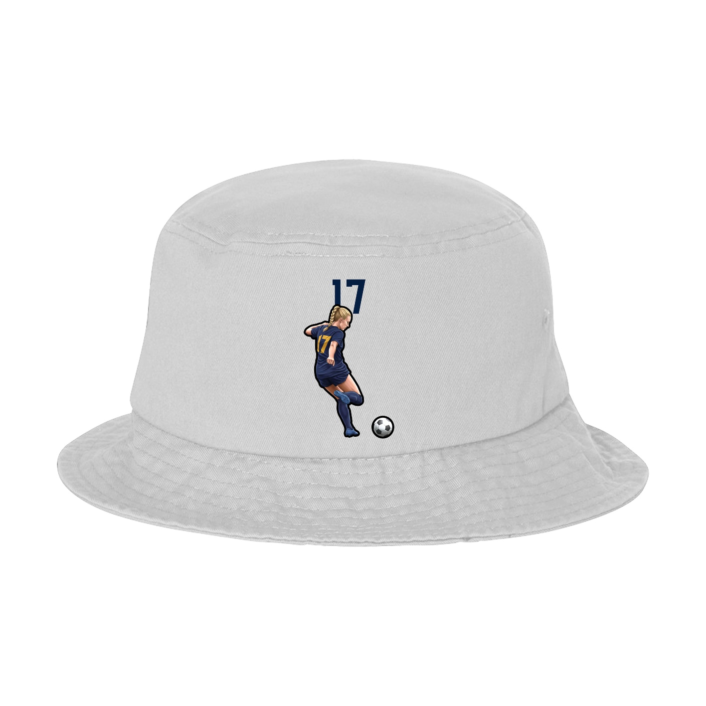 Bucket Cap — Number Top in White