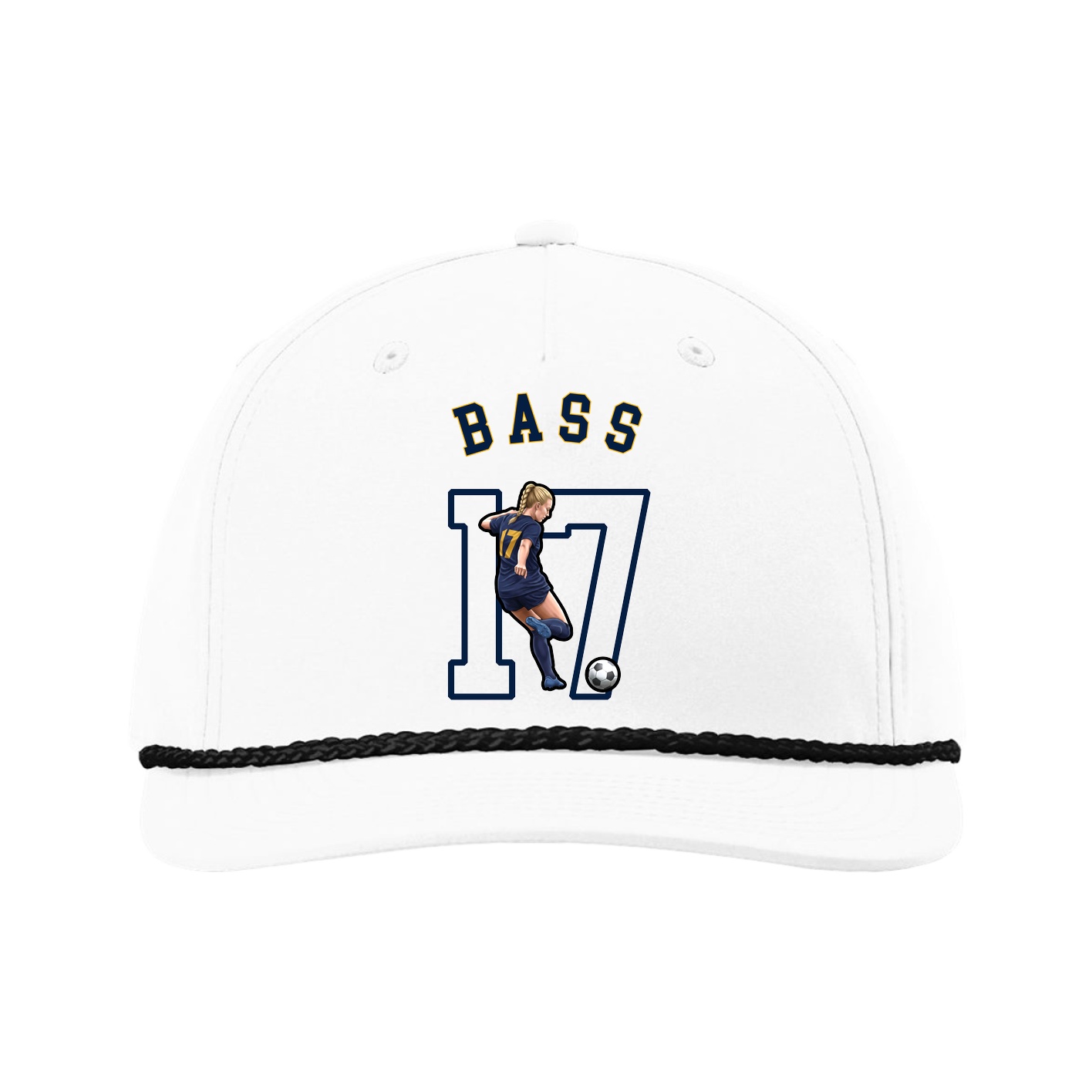 Five-Panel Classic Rope Cap — Shirsey Arch in White