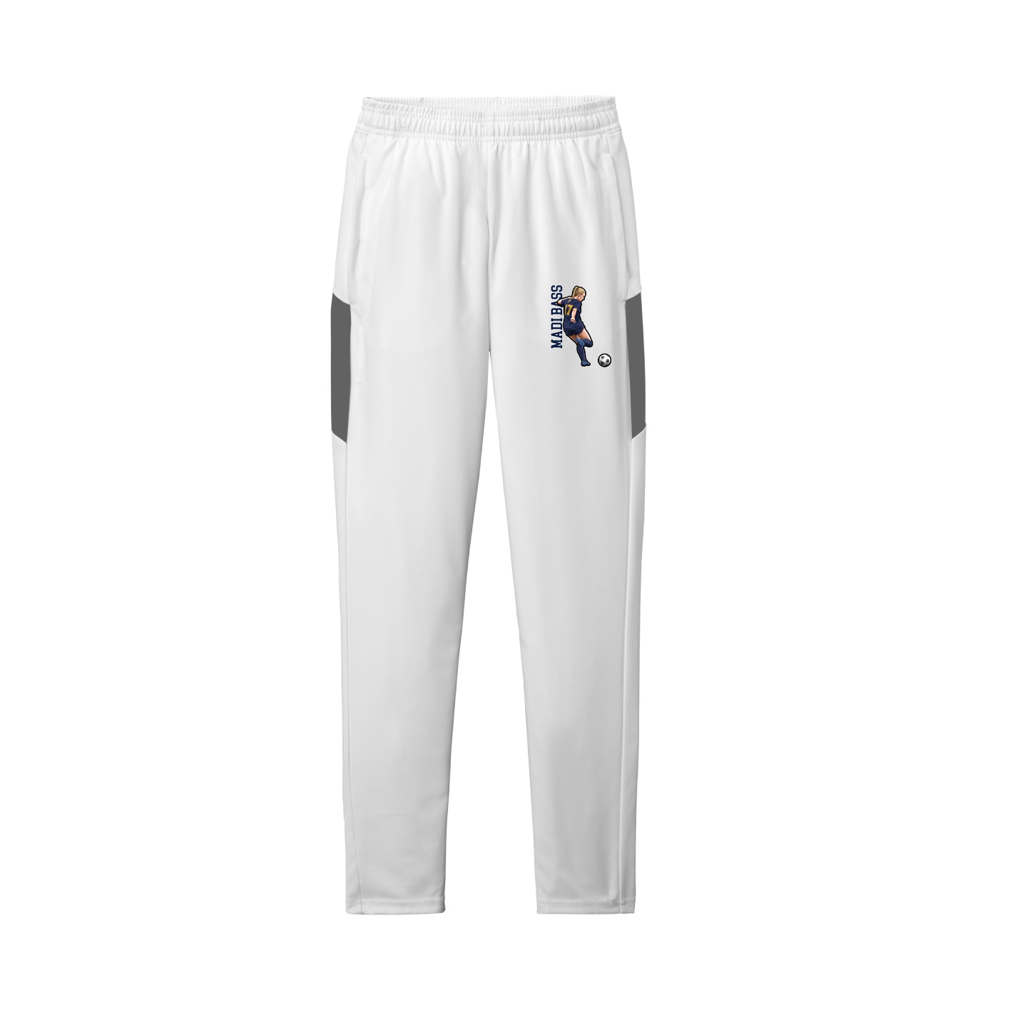 Team Travel Pant — Name Vertical in White/Grey