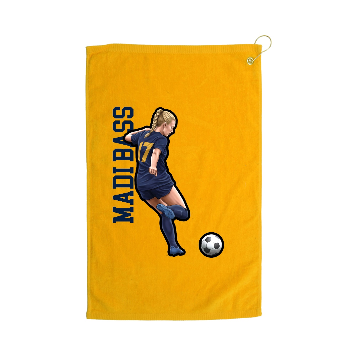 Golf Towel — Name Vertical in Gold