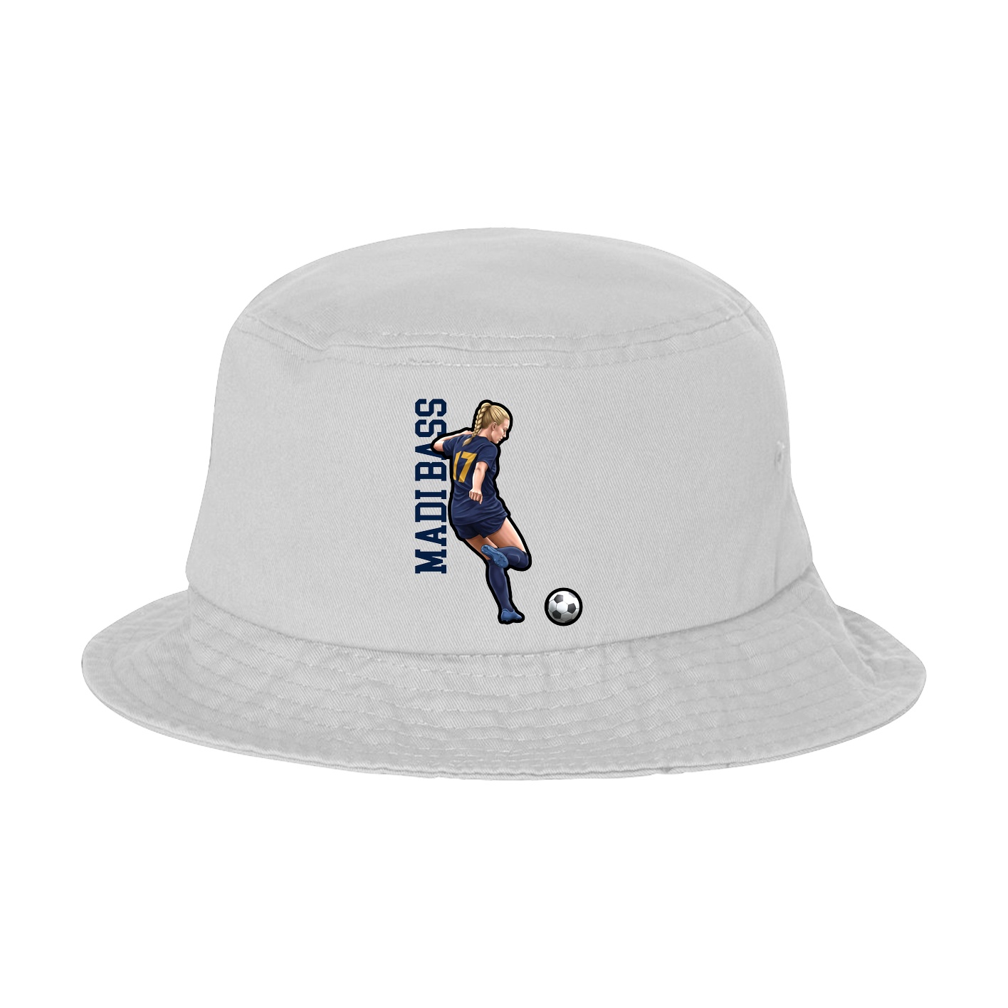 Bucket Cap — Name Vertical in White