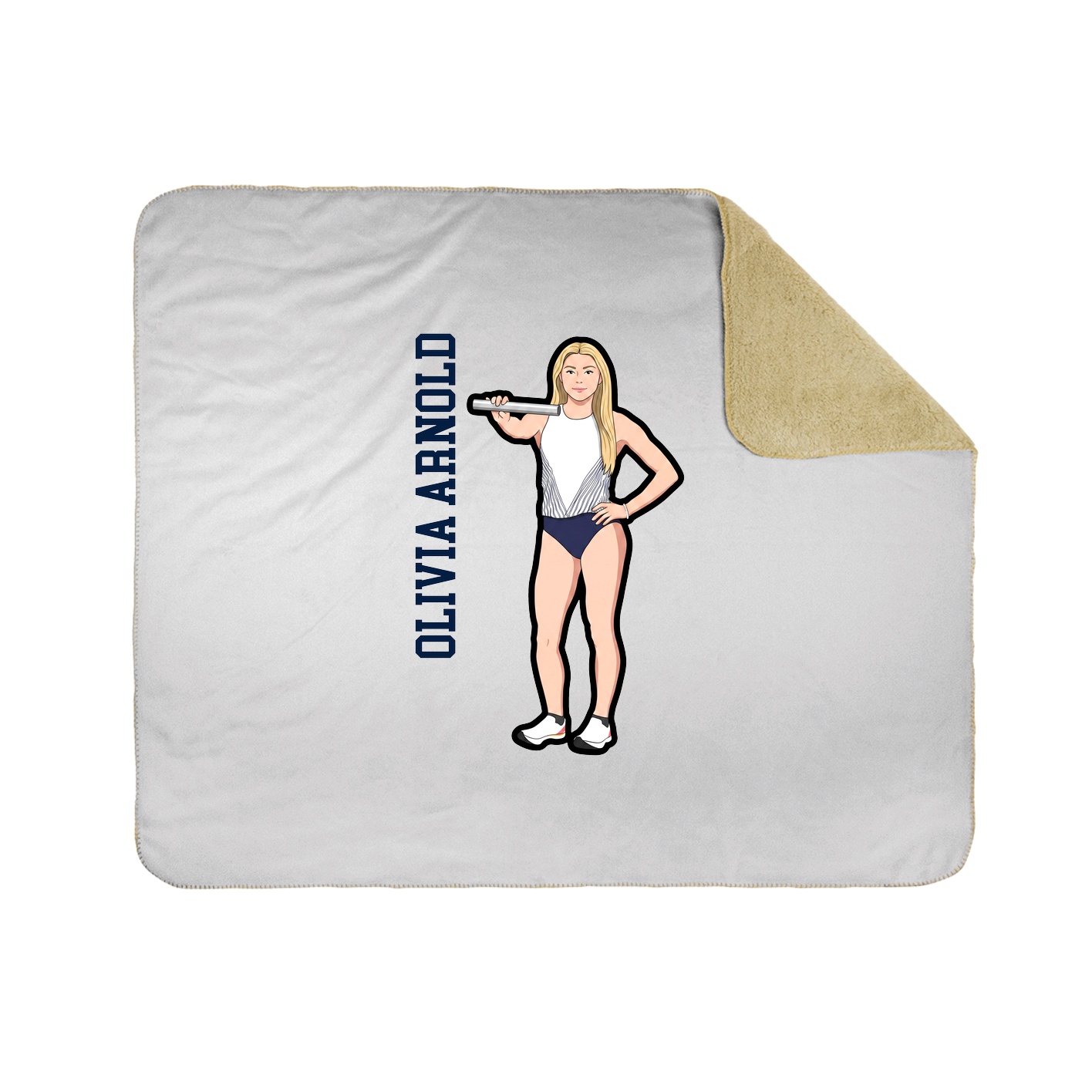 Throw Blanket — Name Vertical in White