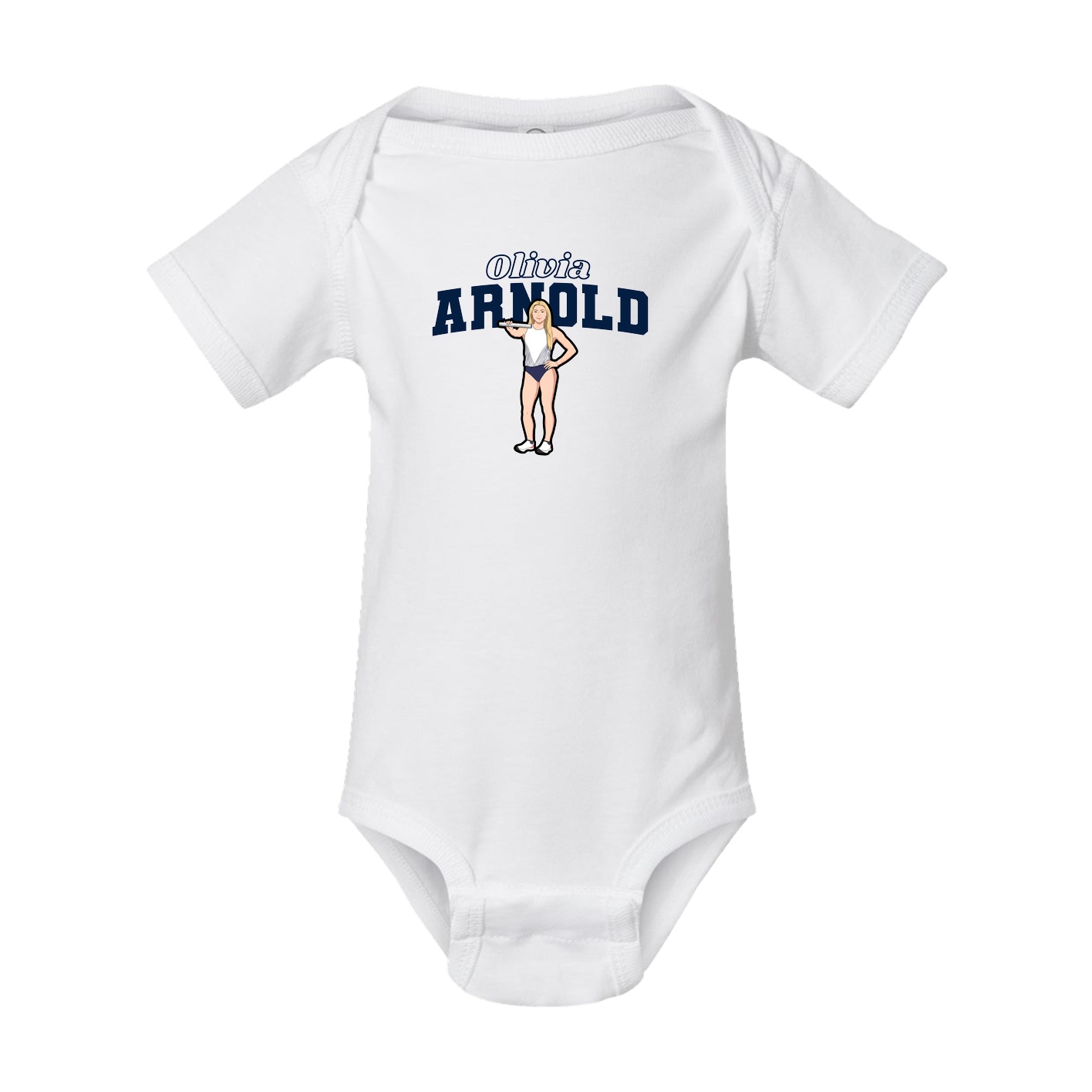 Baby Onesie — Name Arch in White