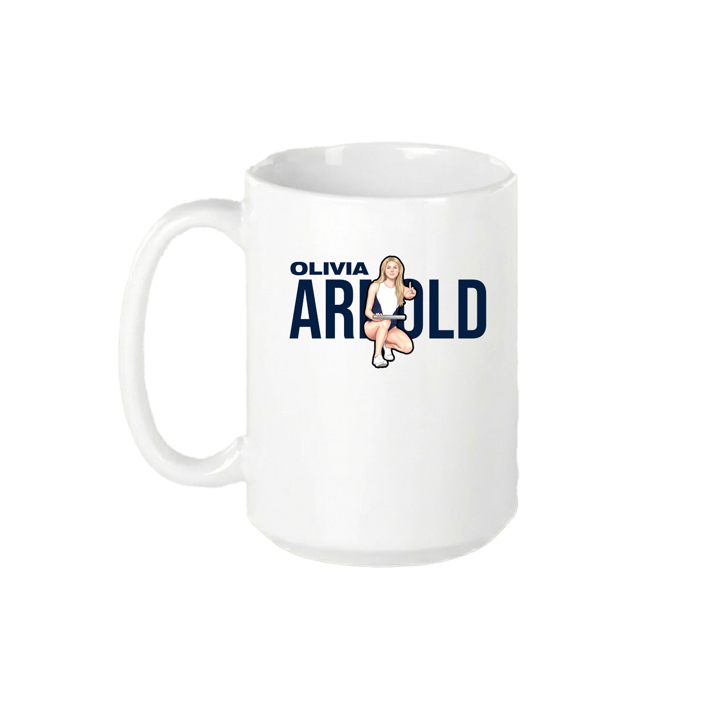 15oz Coffee Mug — Player Name in White