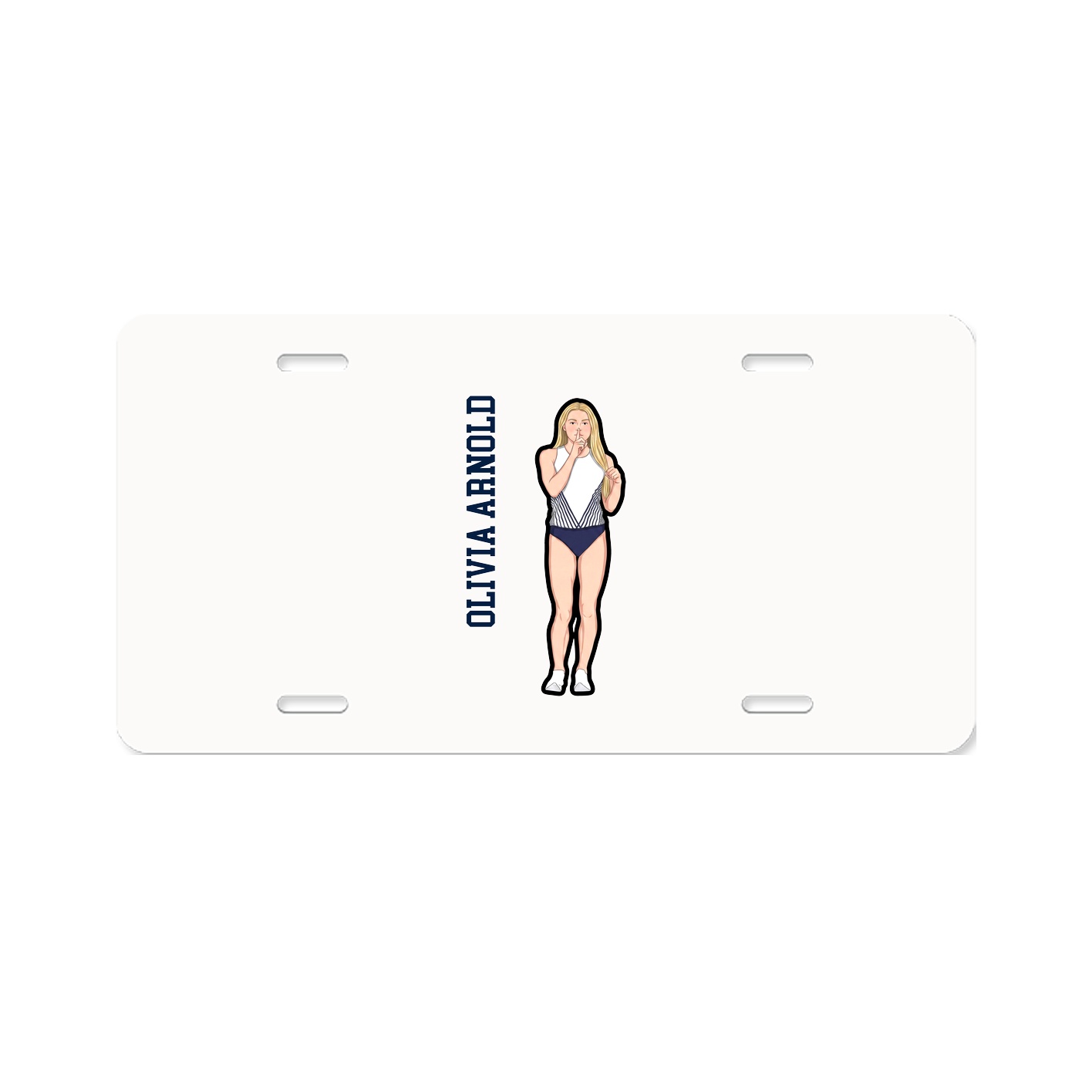 License Plate — Name Vertical in Classic