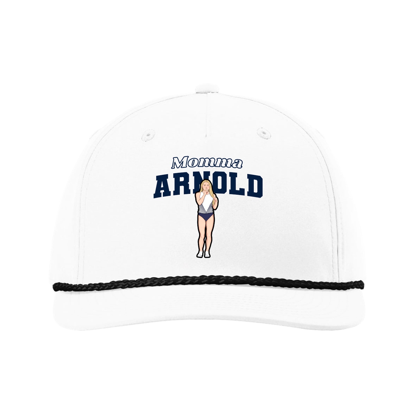 Five-Panel Classic Rope Cap — Mothers Day Block in White
