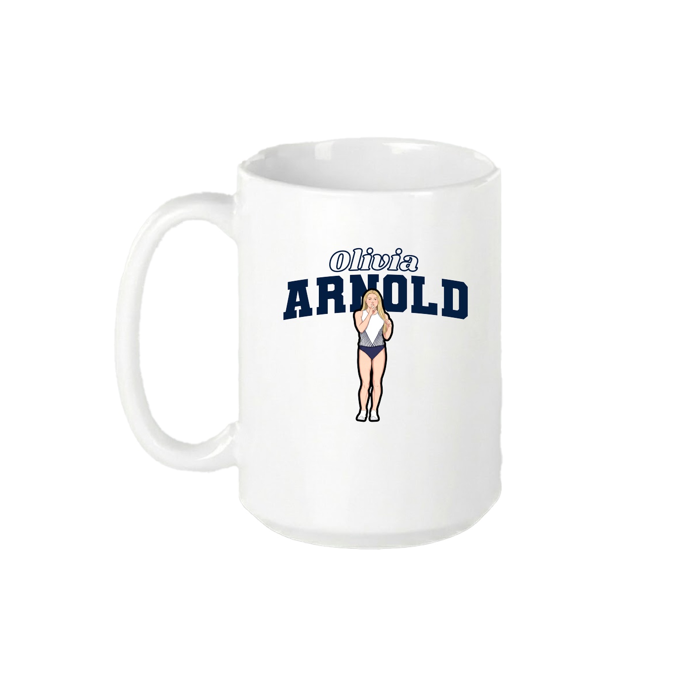 15oz Coffee Mug — Name Arch in White