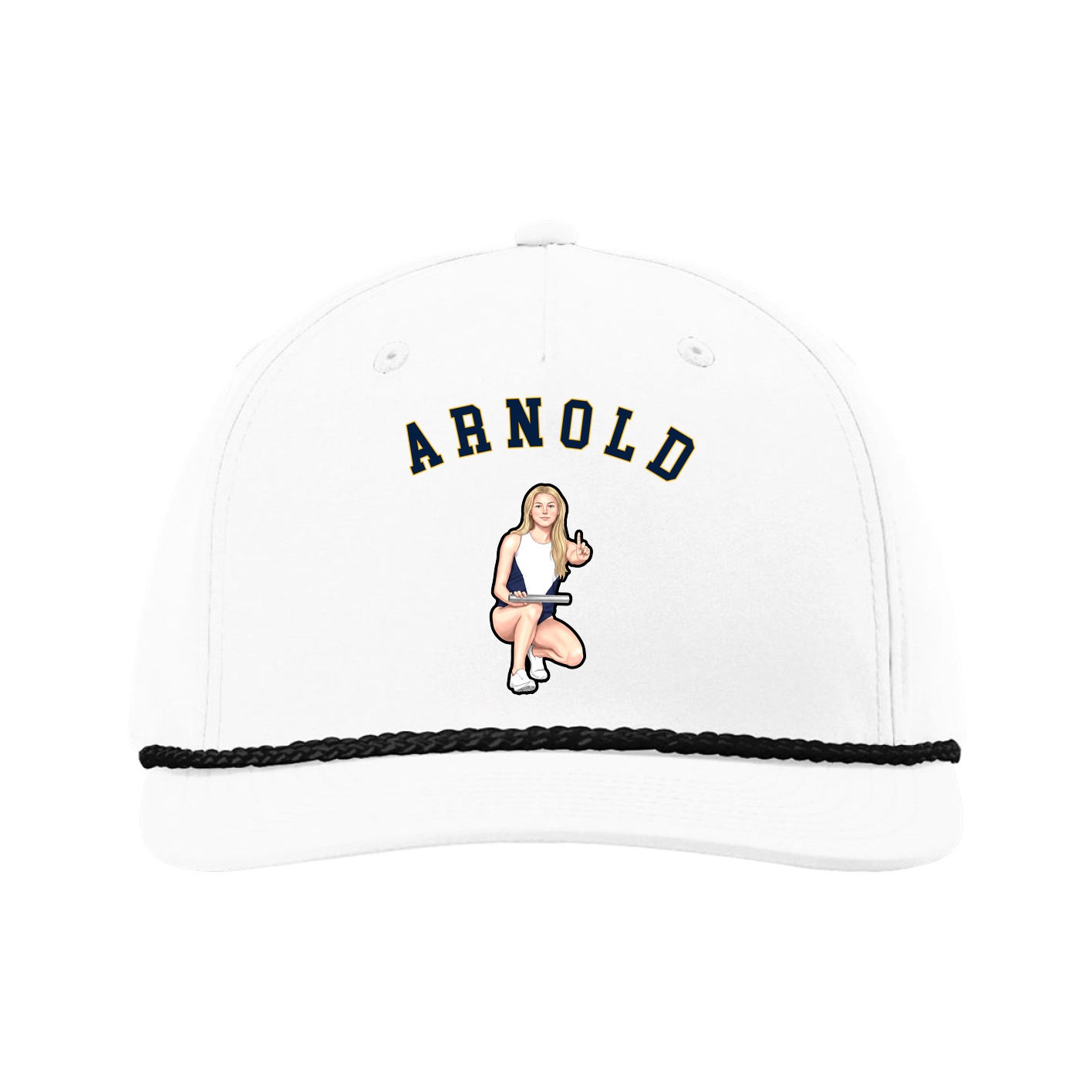 Five-Panel Classic Rope Cap — Shirsey Arch in White