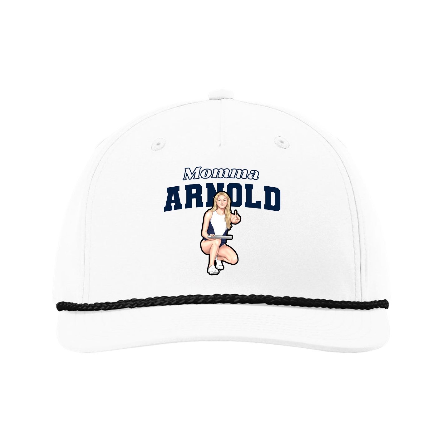 Five-Panel Classic Rope Cap — Mothers Day Block in White