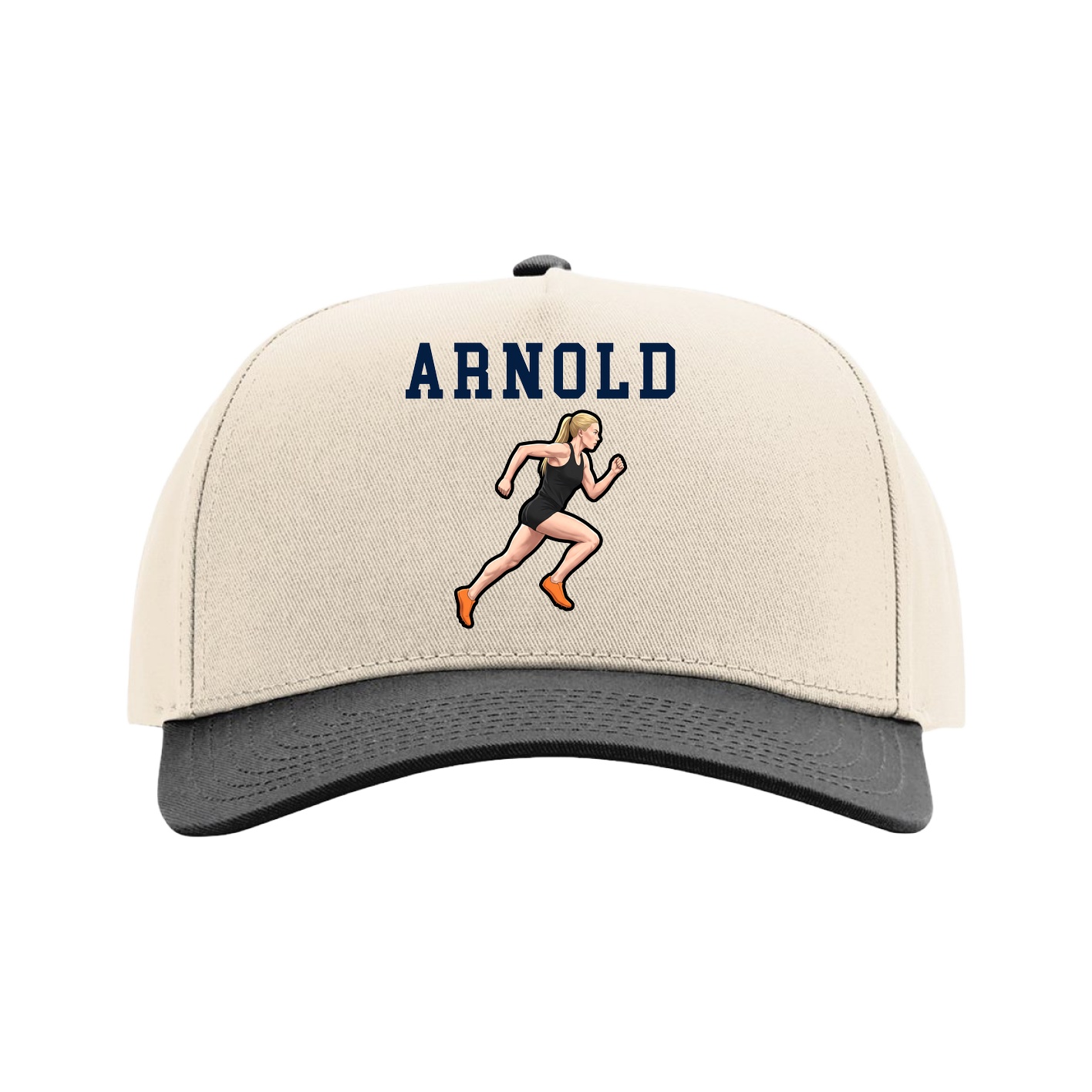 Full Fabric Five-Panel Champ Cap — Shirsey in Cream/Black