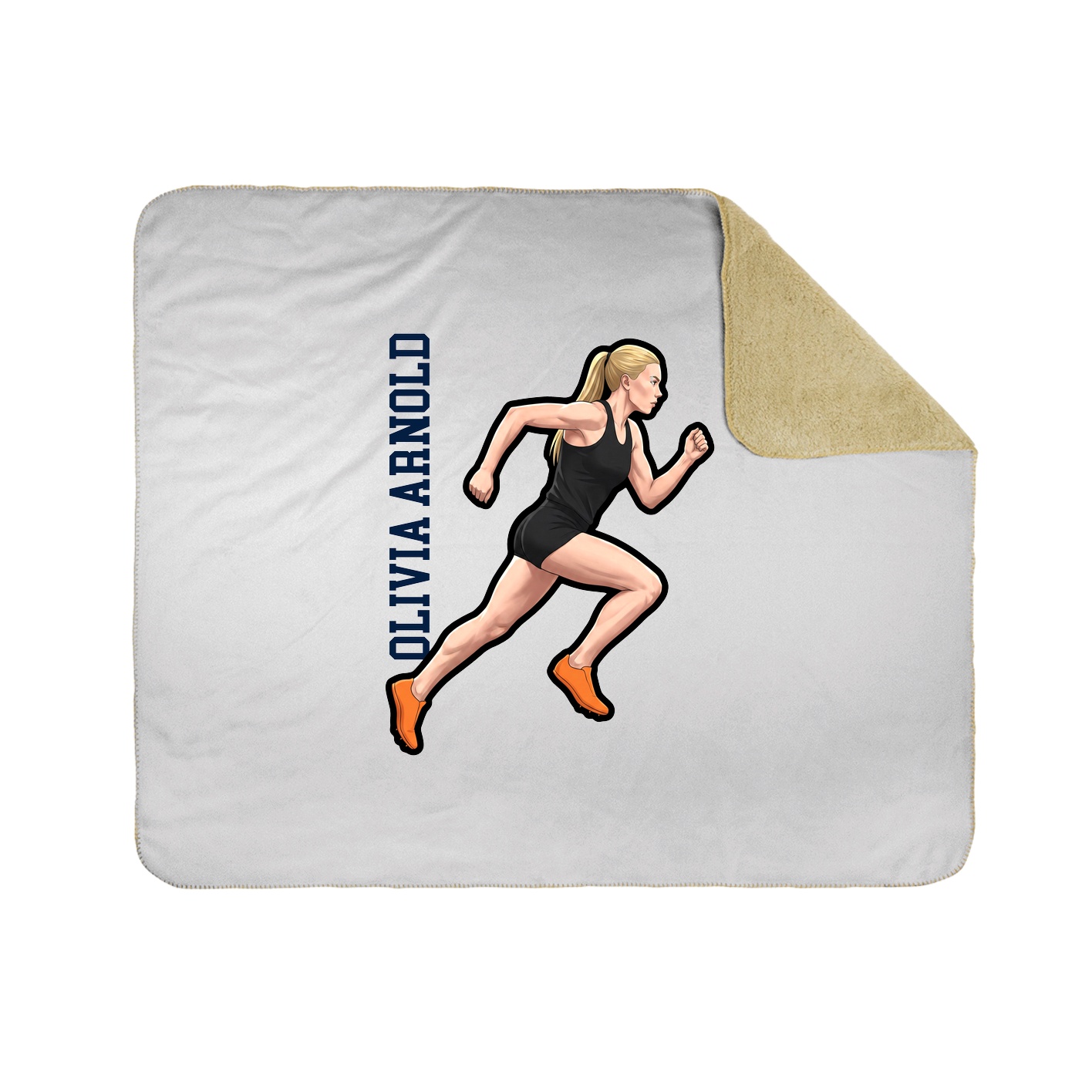 Throw Blanket — Name Vertical in White