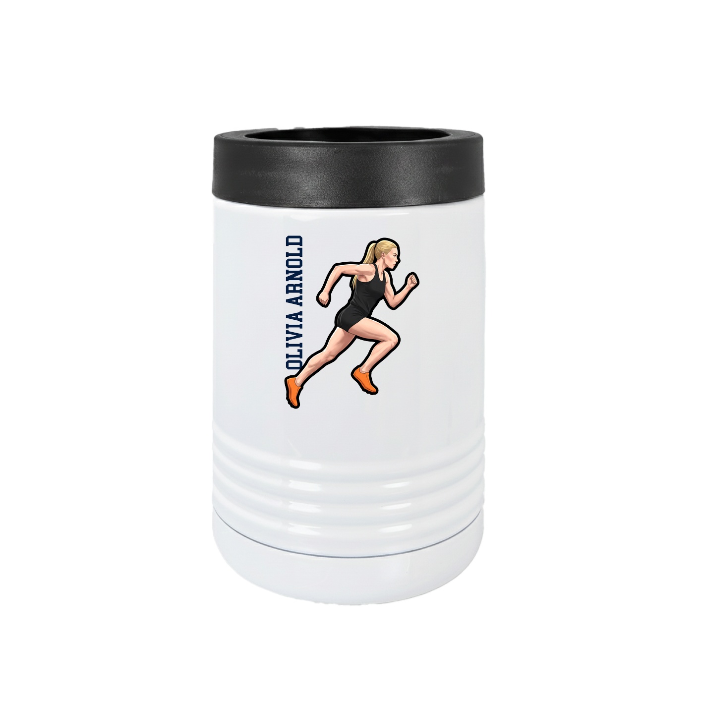 Beverage Holder — Name Vertical in White
