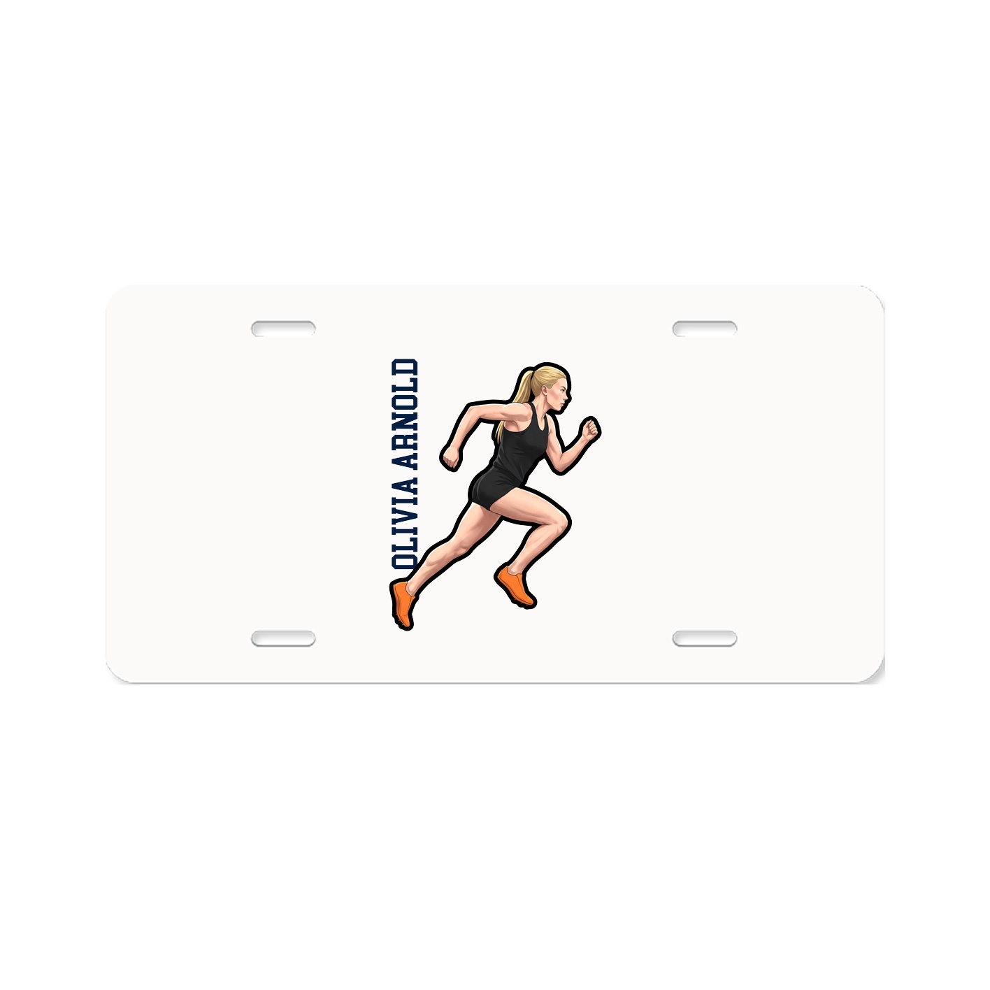 License Plate — Name Vertical in Classic