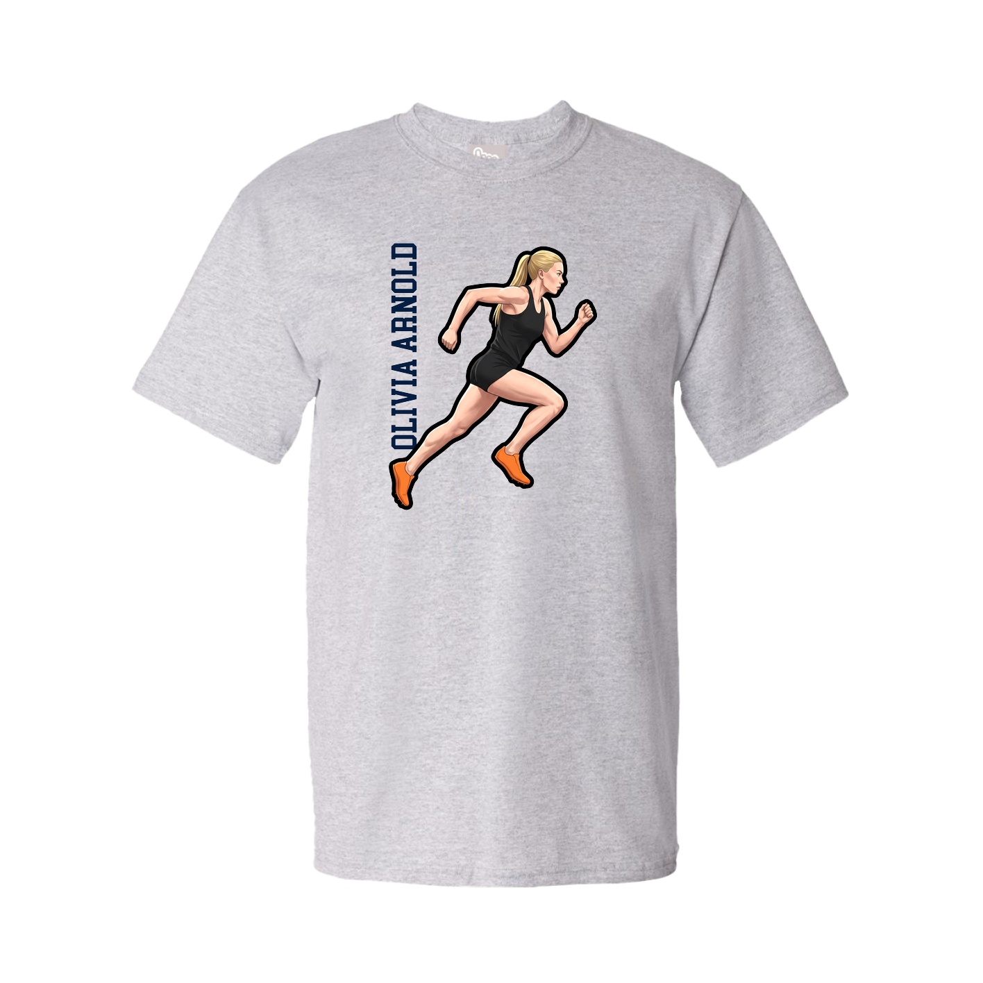 Tee — Name Vertical in Grey
