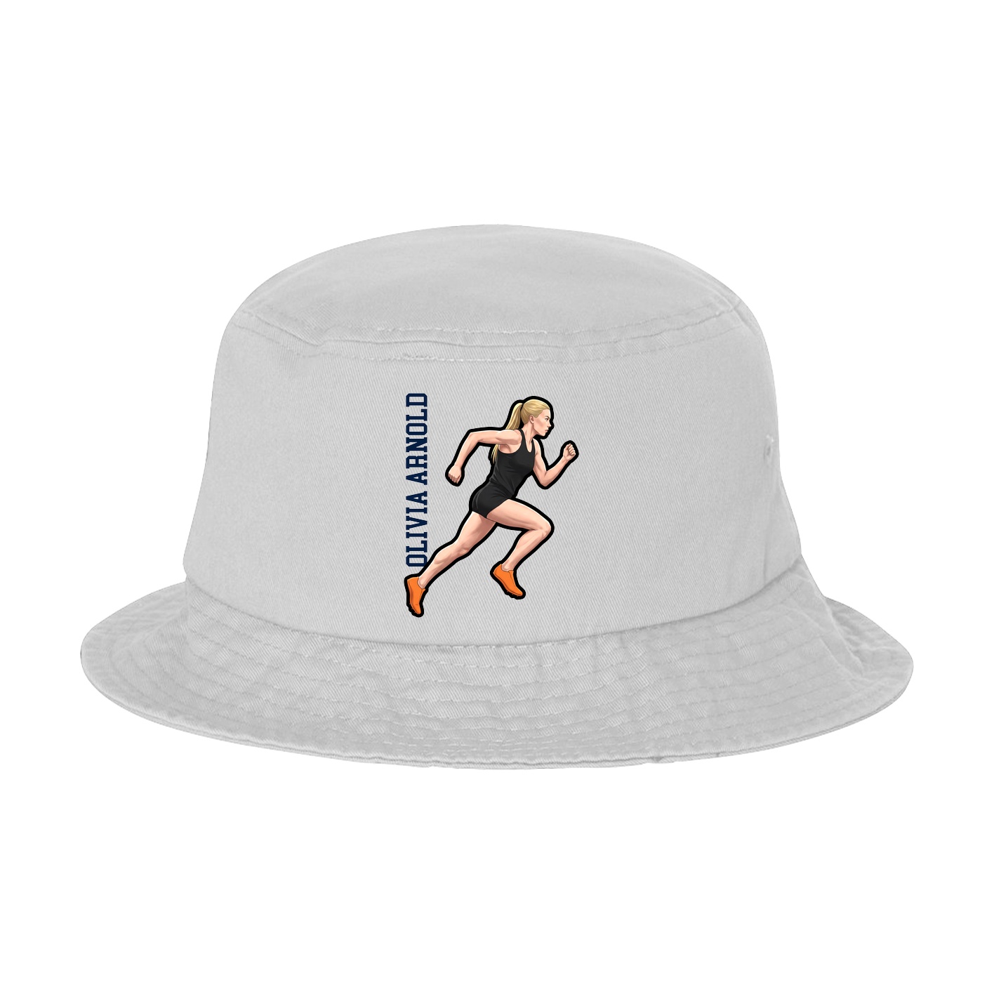 Bucket Cap — Name Vertical in White