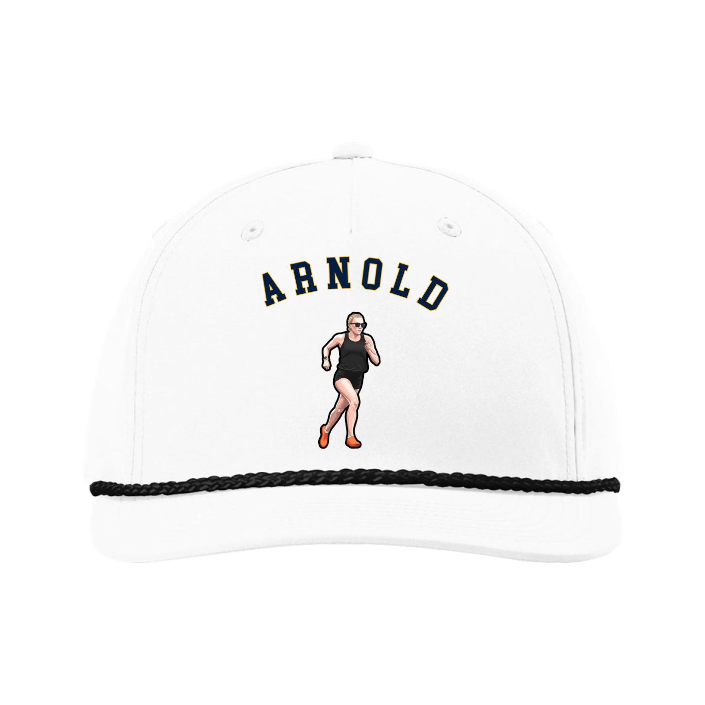 Five-Panel Classic Rope Cap — Shirsey Arch in White