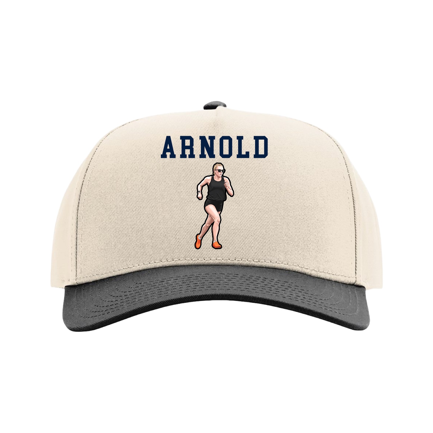 Full Fabric Five-Panel Champ Cap — Shirsey in Cream/Black