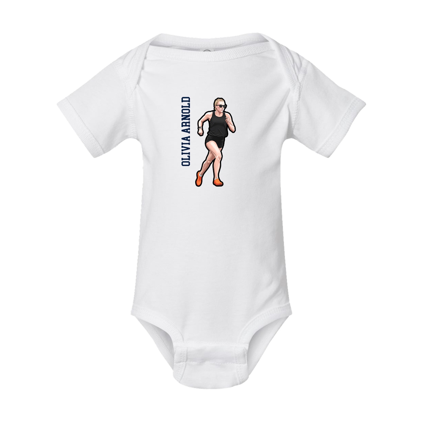 Baby Onesie — Name Vertical in White