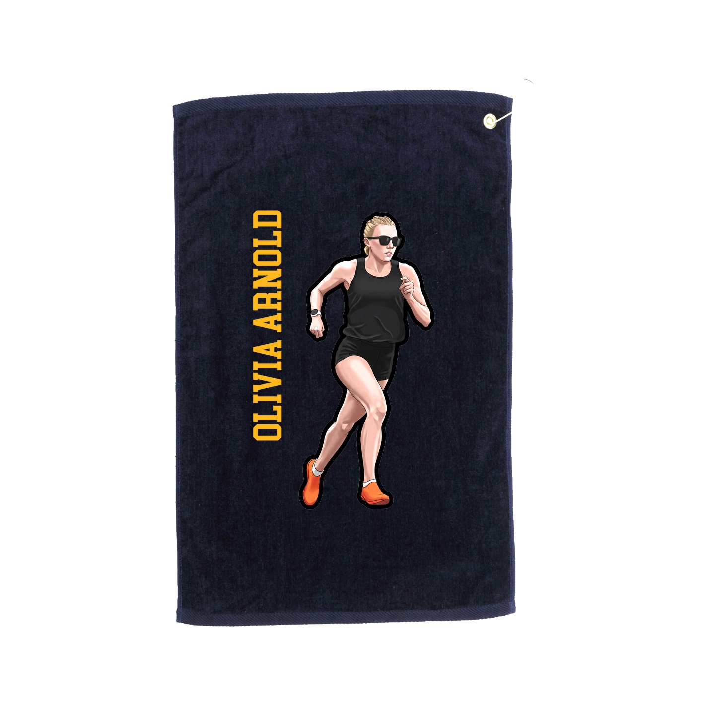 Golf Towel — Name Vertical in Navy