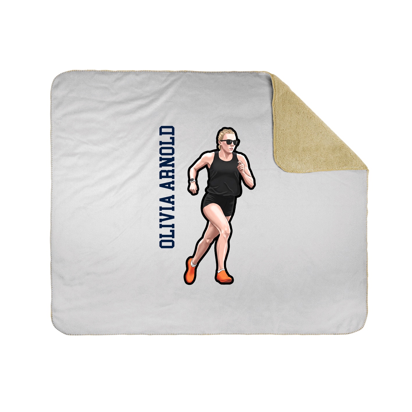 Throw Blanket — Name Vertical in White