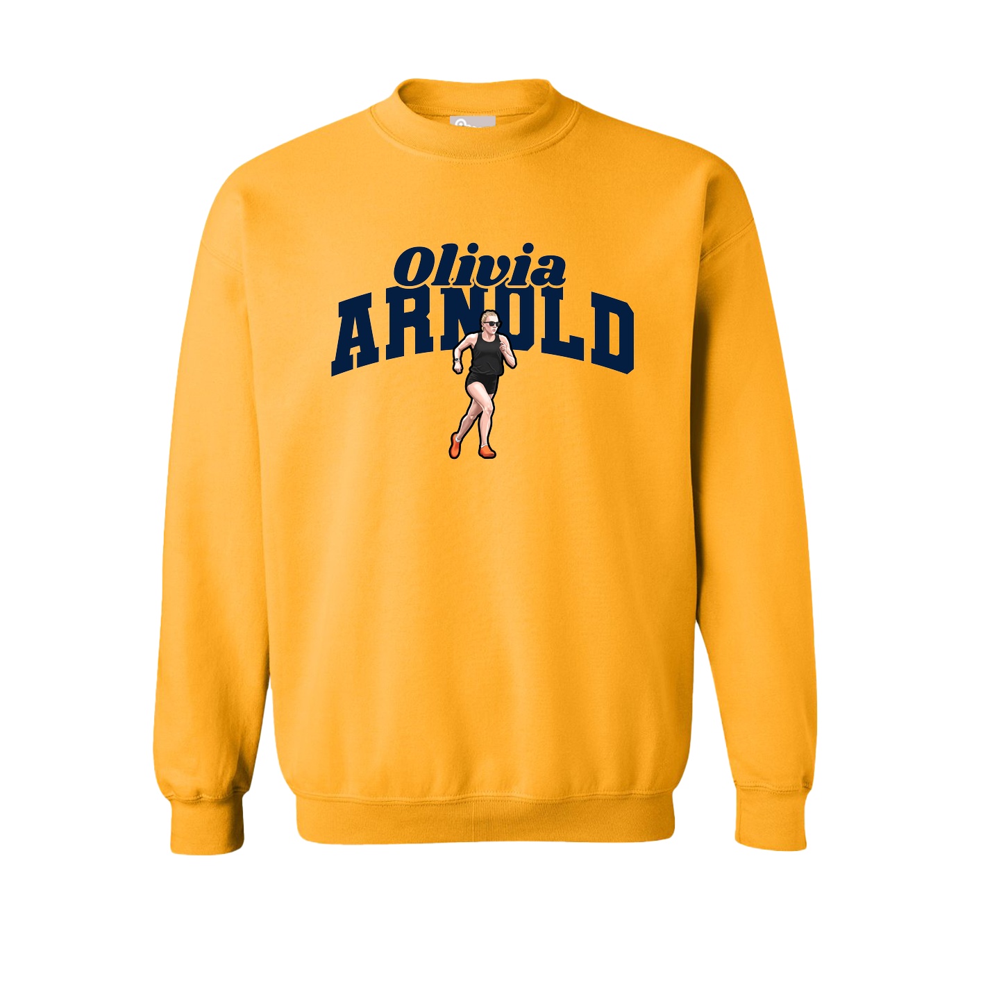 Fleece Crew — Signature Arch in Gold