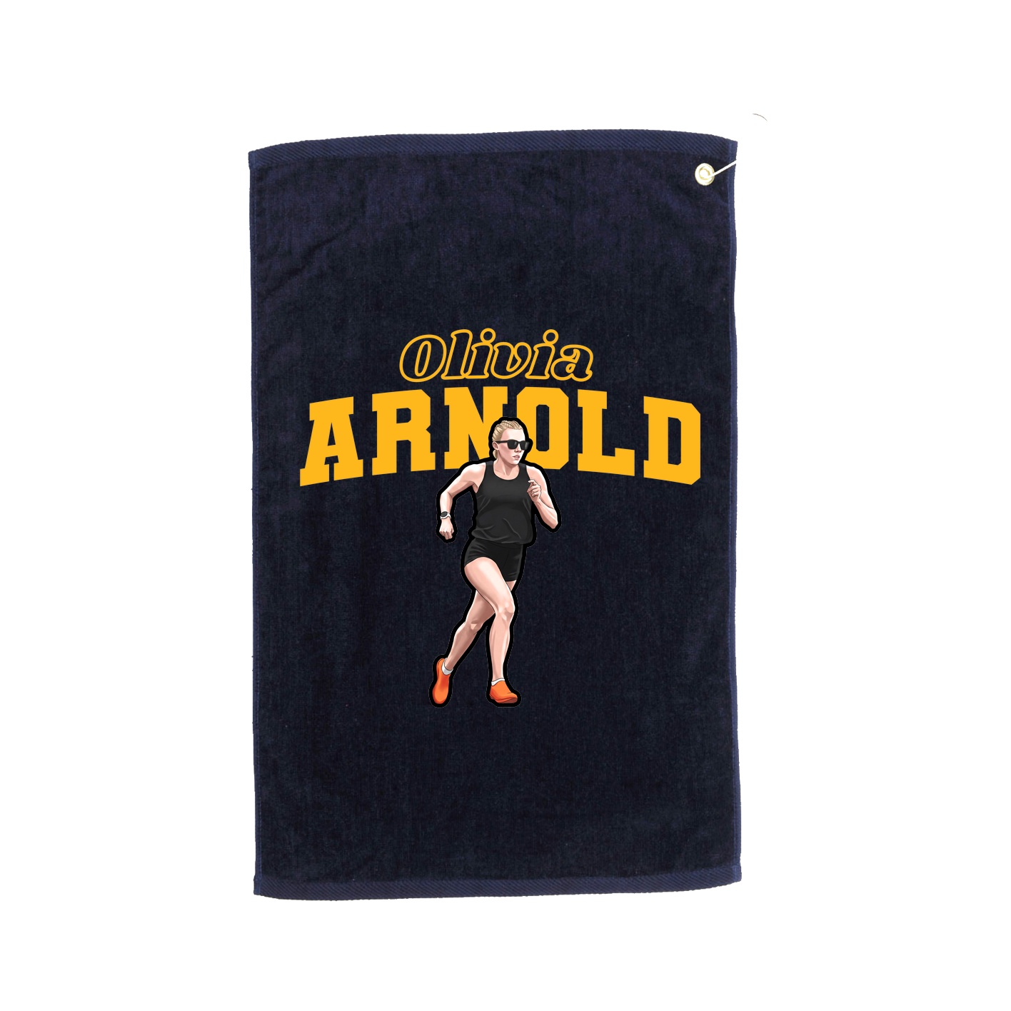 Golf Towel — Name Arch in Navy