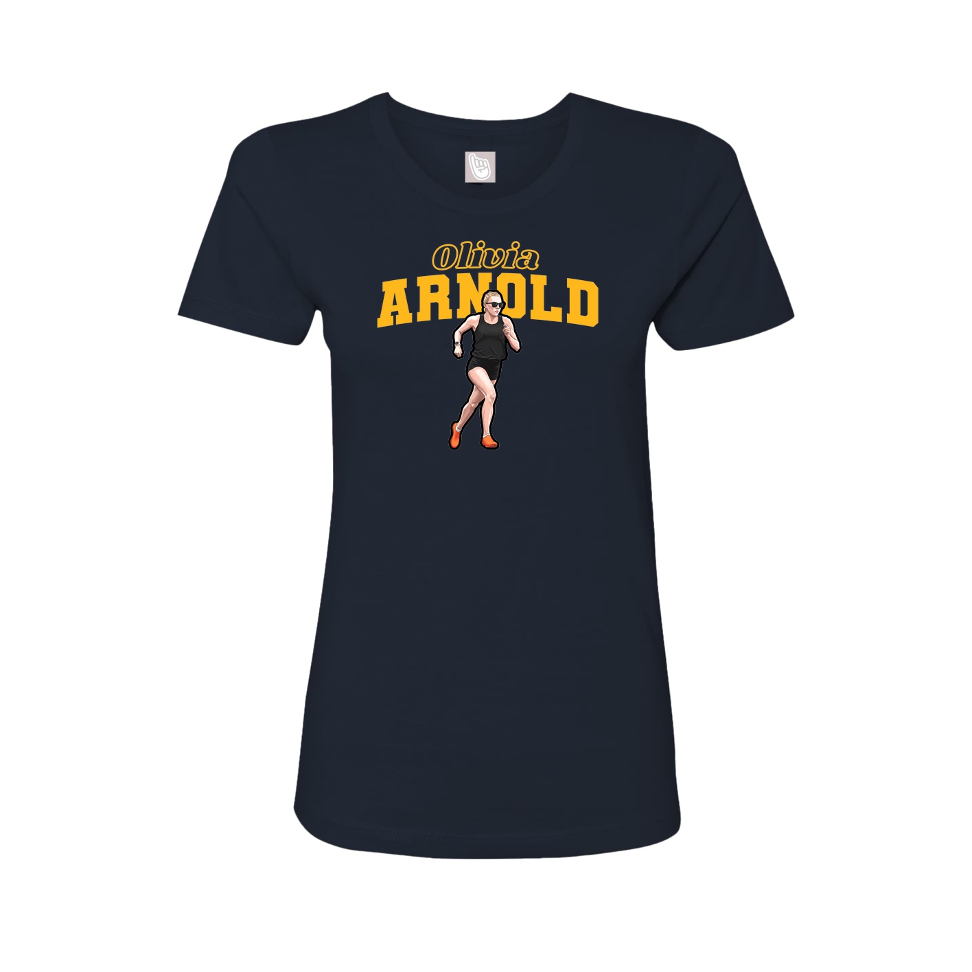 Womens Tee — Name Arch in Navy