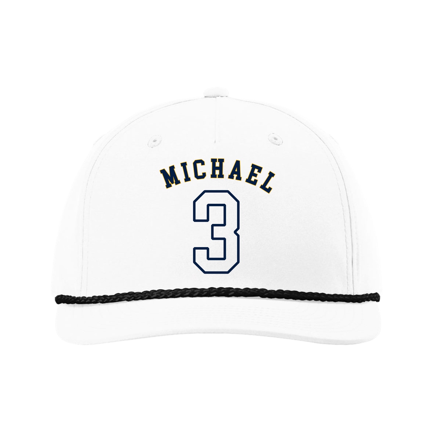 Five-Panel Classic Rope Cap — Shirsey Arch in White