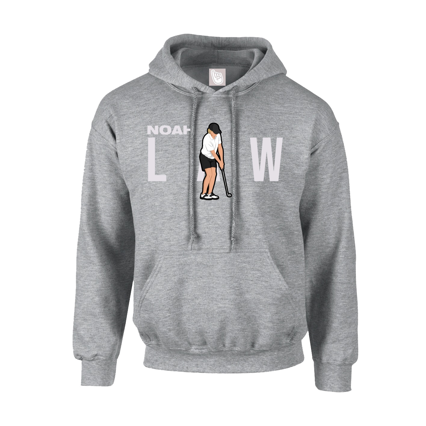 Youth Hoodie — Player Name in Grey