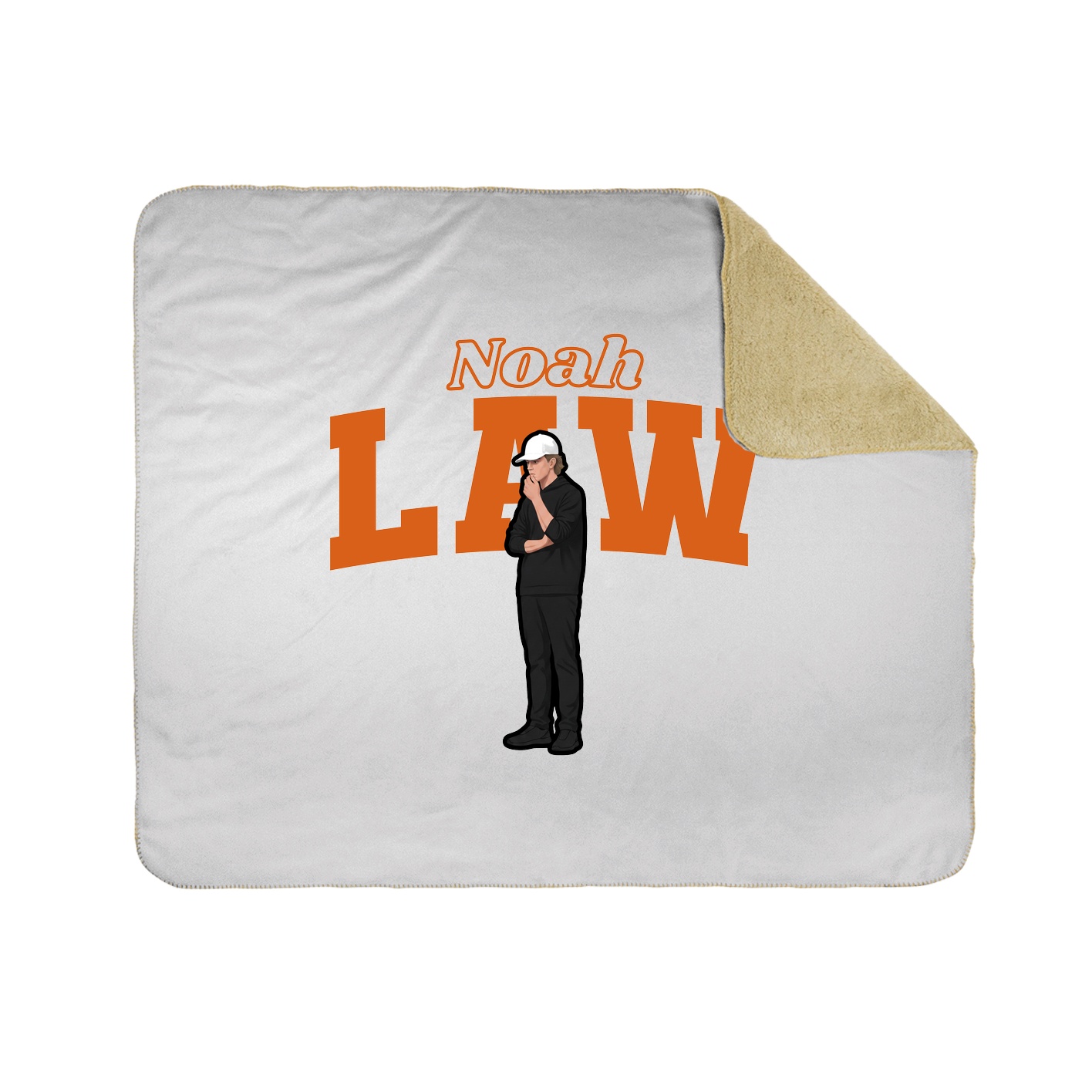 Throw Blanket — Name Arch in White