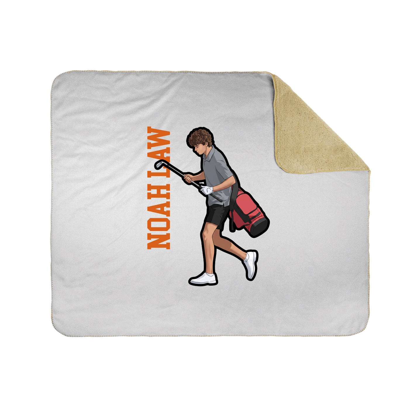 Throw Blanket — Name Vertical in White