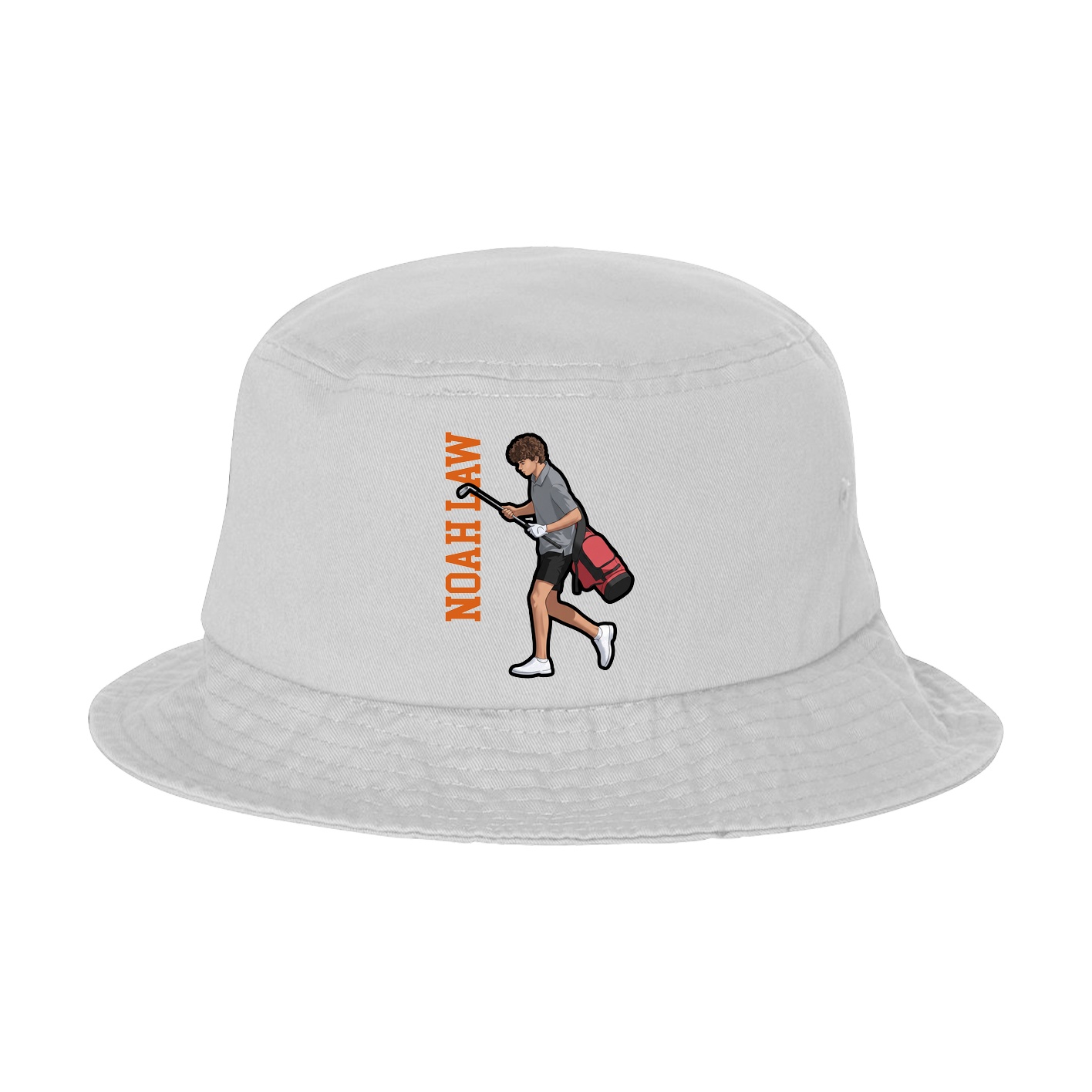 Bucket Cap — Name Vertical in White