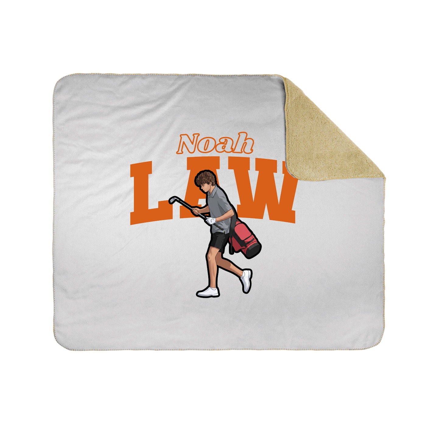 Throw Blanket — Name Arch in White