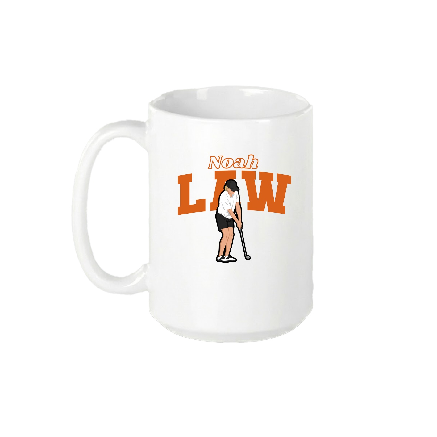15oz Coffee Mug — Name Arch in White