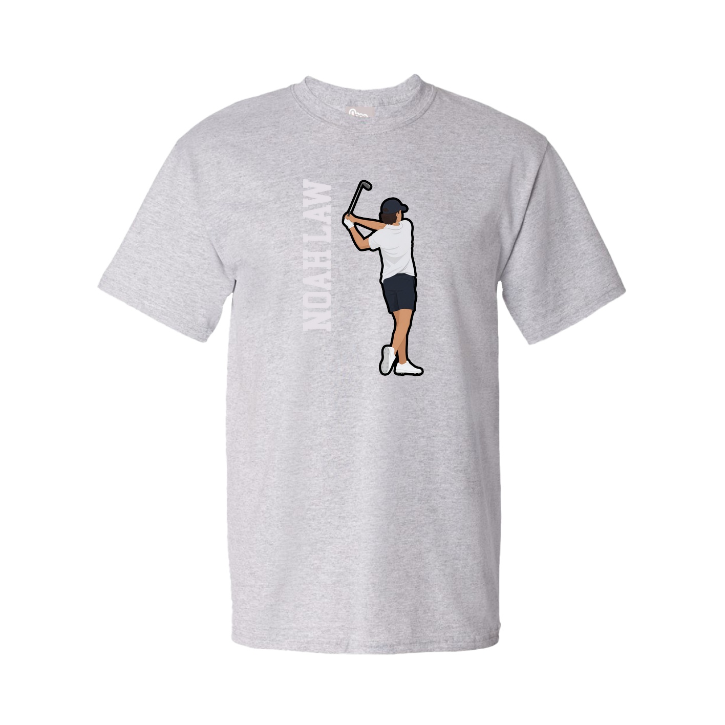 Youth Tee — Name Vertical in Grey