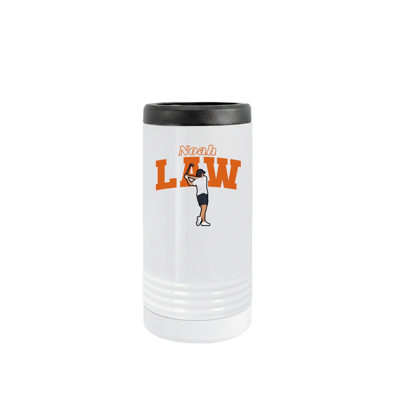 Slim Beverage Holder — Name Arch in White