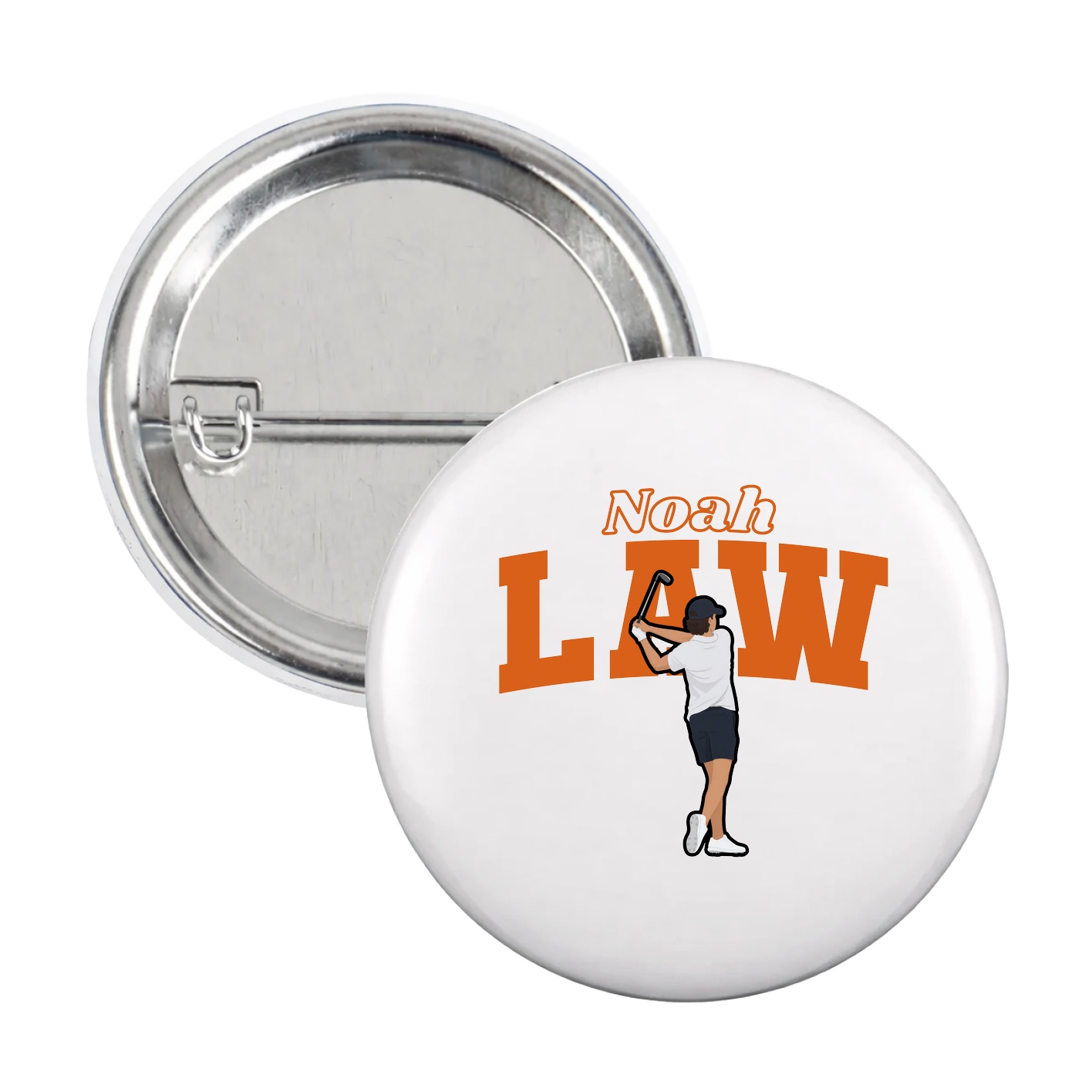 Game Day Button — Name Arch in White