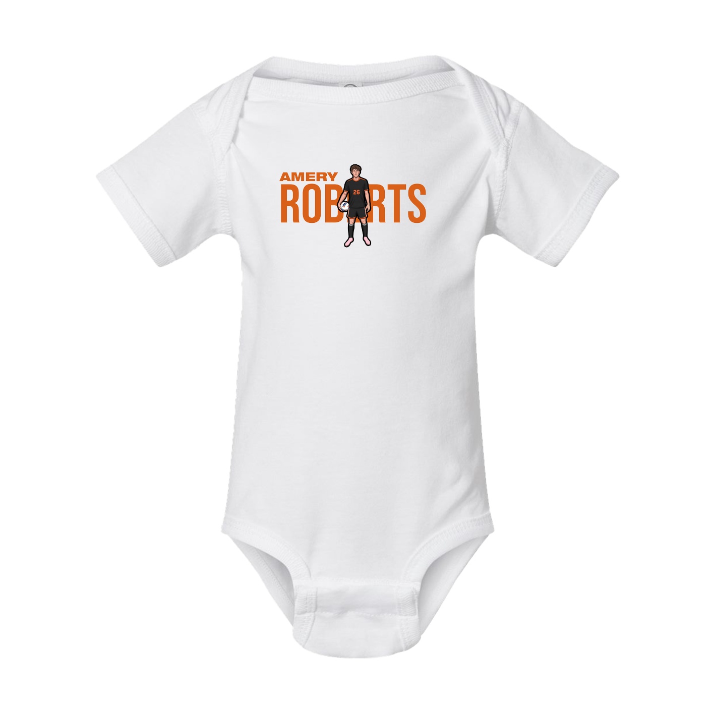 Baby Onesie — Player Name in White