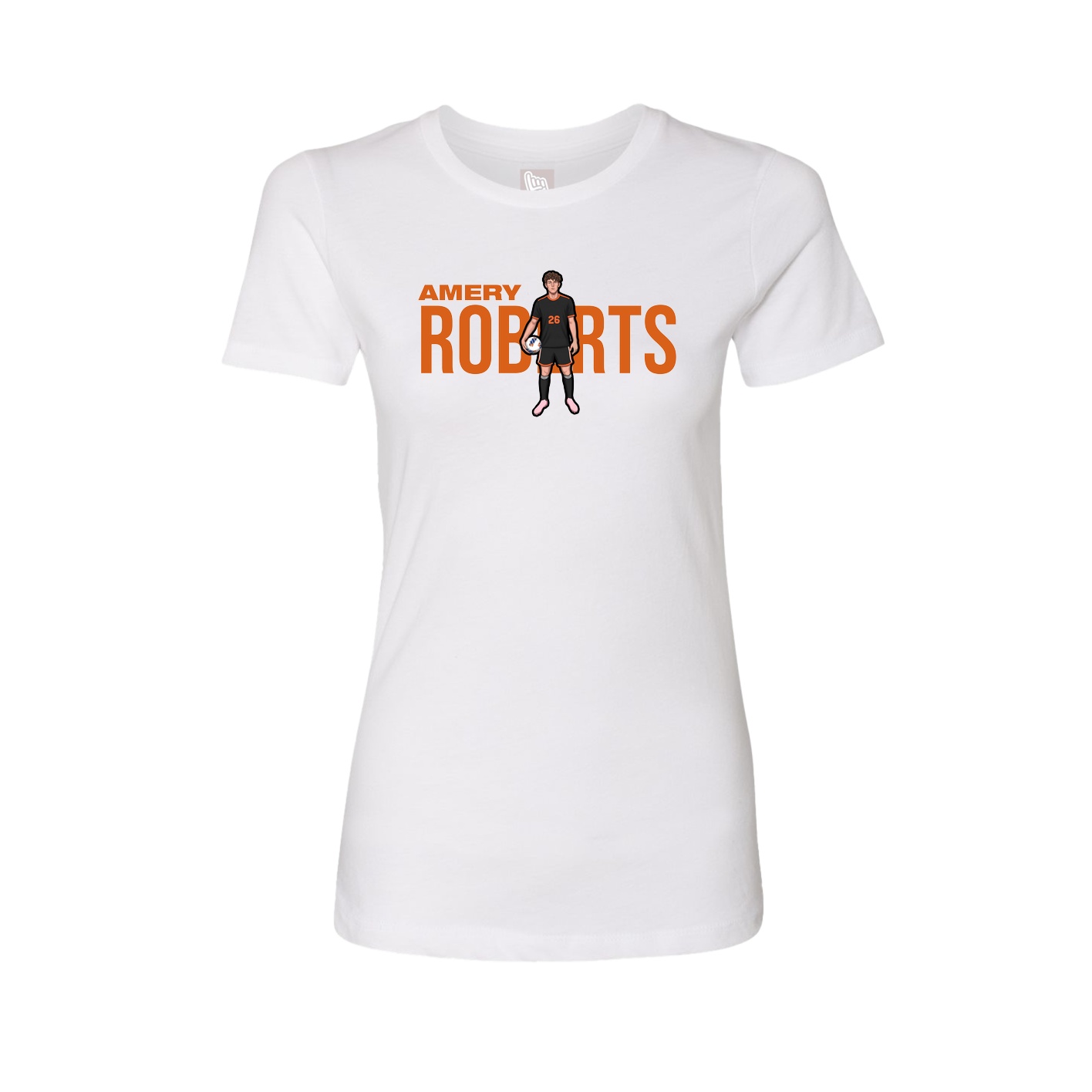 Fitted Women's Tee — Player Name in White