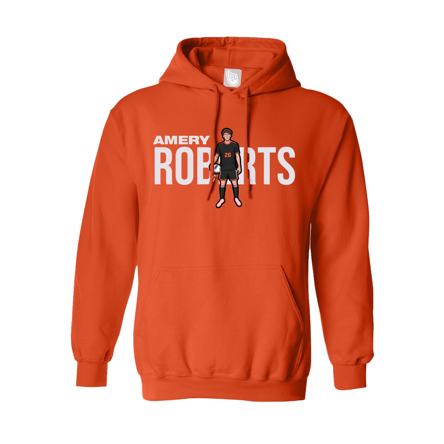 Hoodie — Player Name in Orange