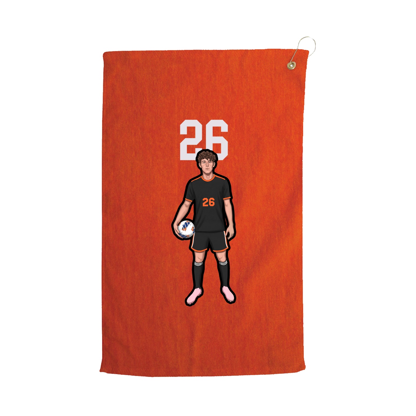 Golf Towel — Number Top in Orange