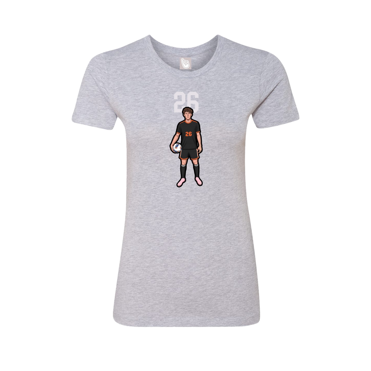 Fitted Women's Tee — Number Top in Grey