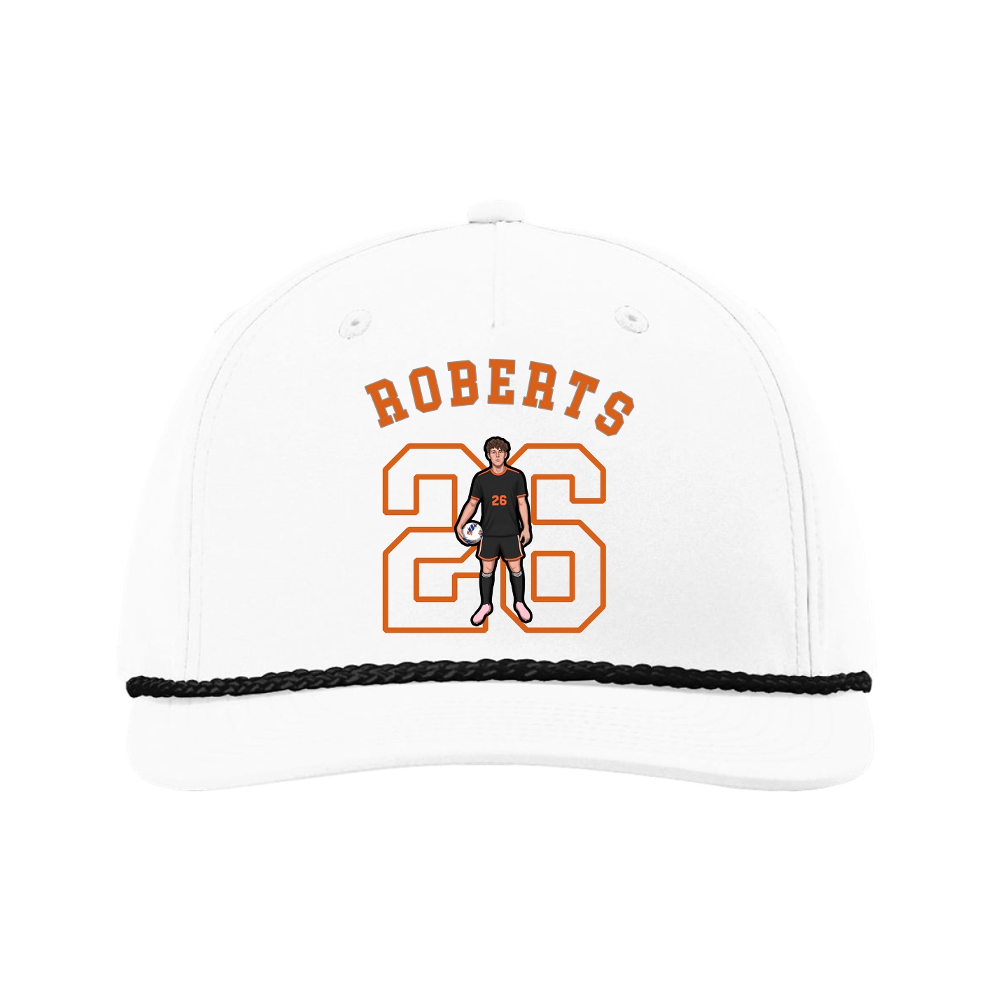 Five-Panel Classic Rope Cap — Shirsey Arch in White