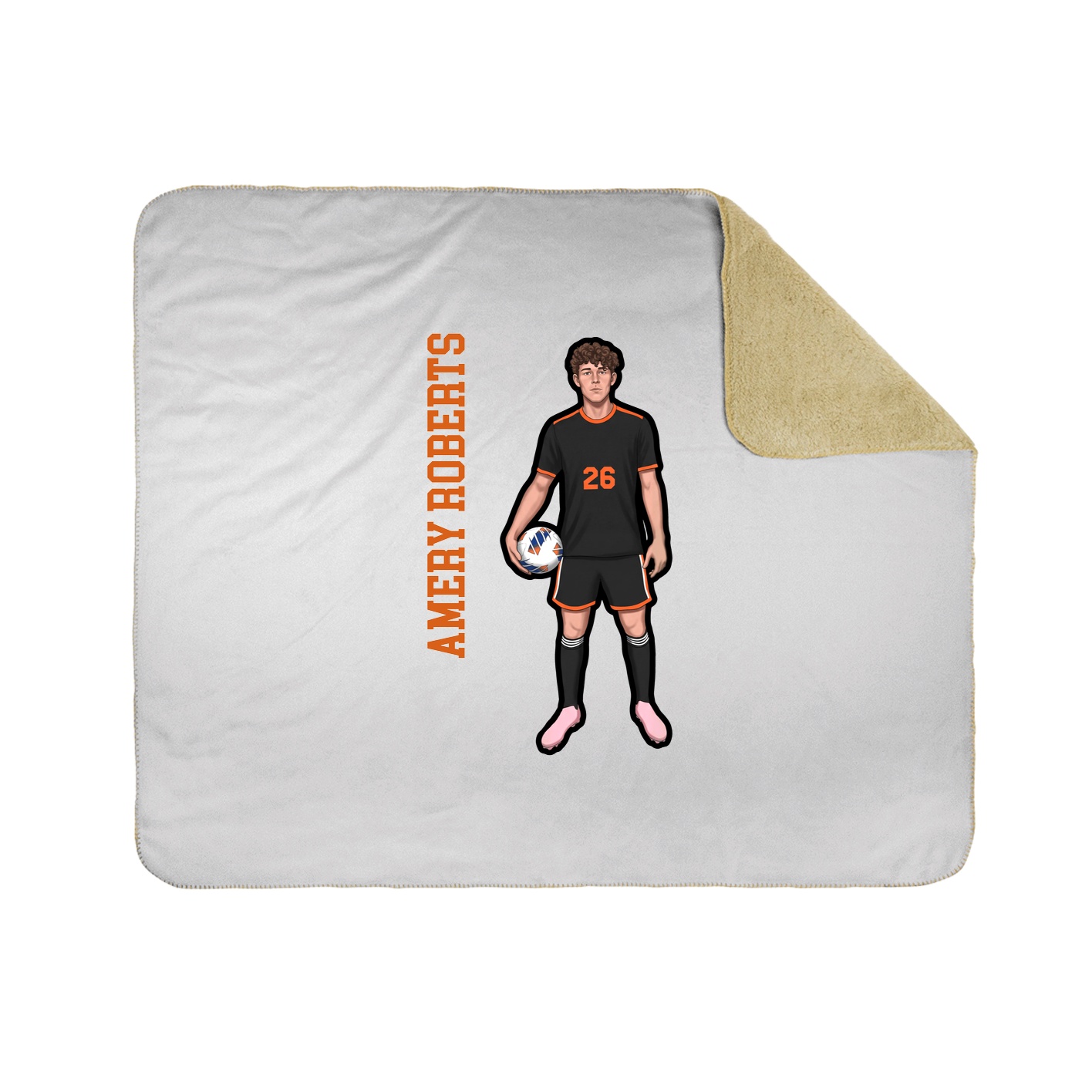 Throw Blanket — Name Vertical in White