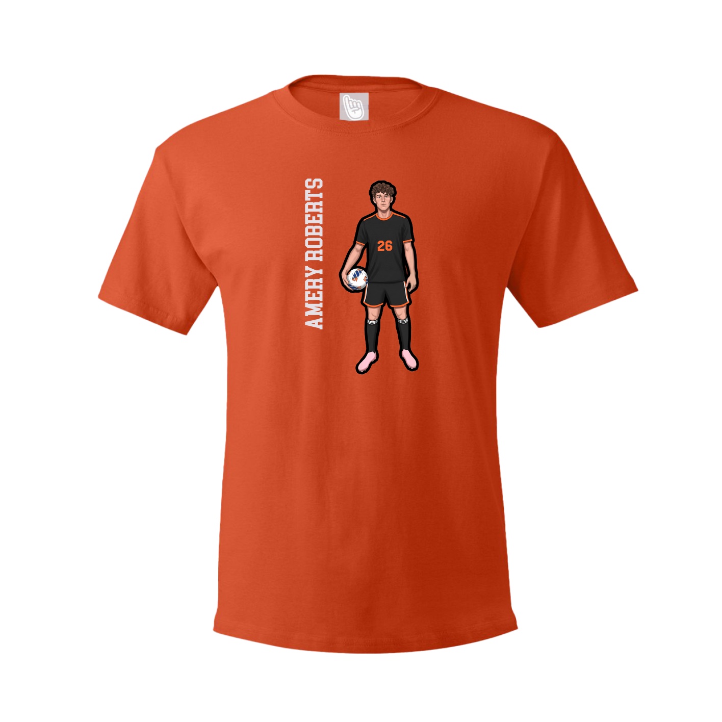 Youth Tee — Name Vertical in Orange