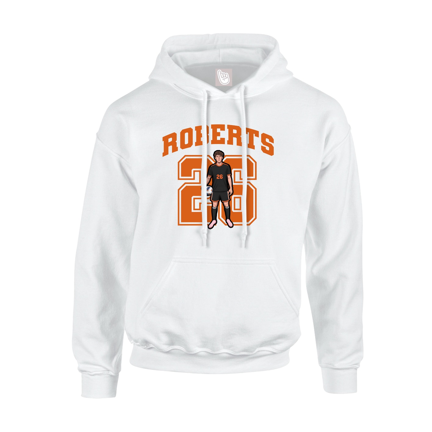 Hoodie — Number in White