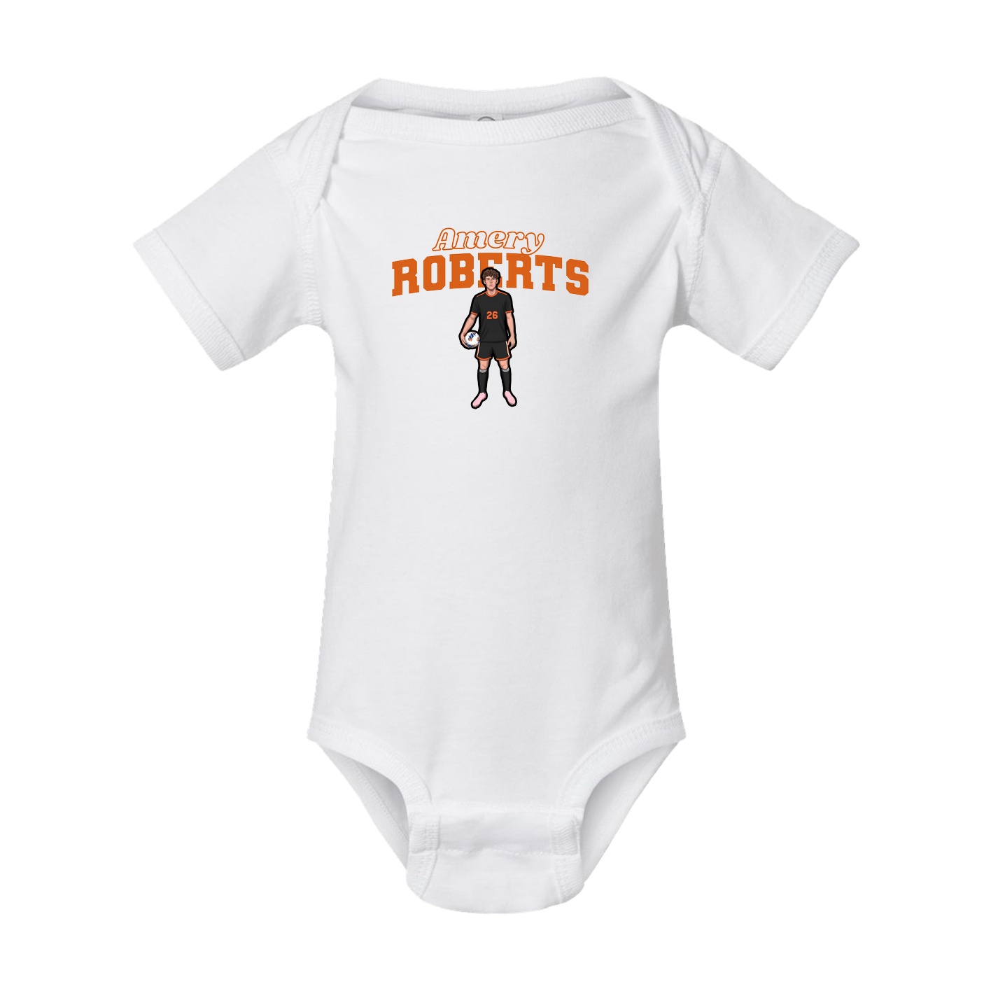 Baby Onesie — Name Arch in White
