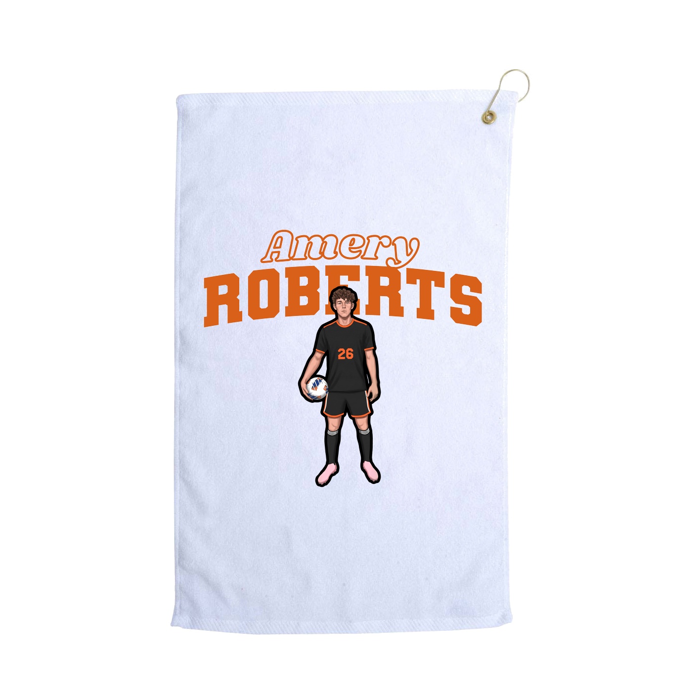 Golf Towel — Name Arch in White