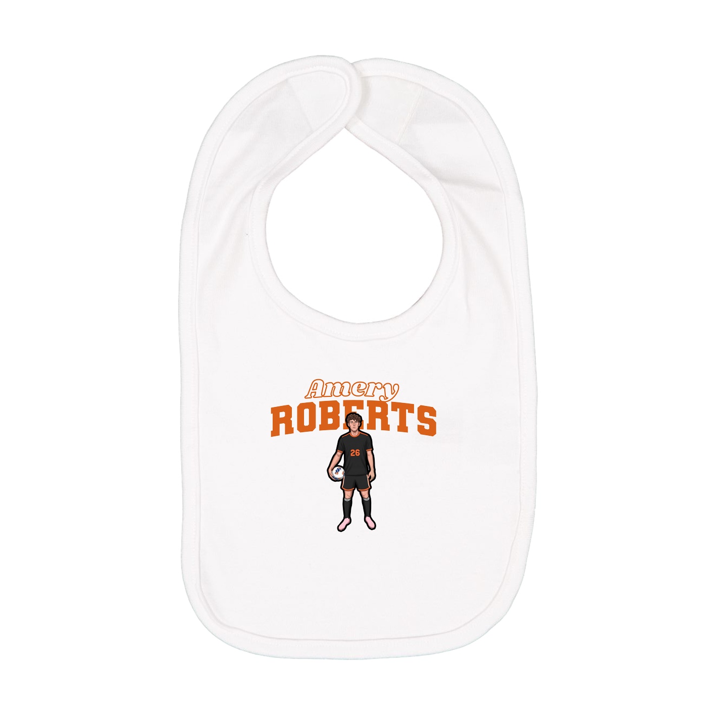 Infant Bib — Name Arch in White